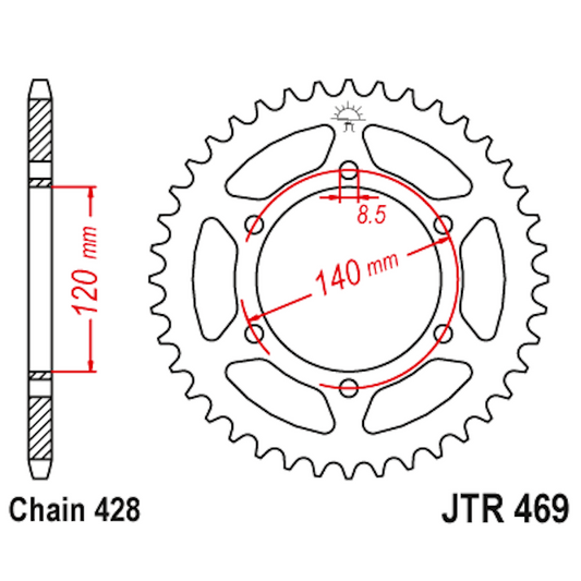 Corona de Acero 53 Dientes JTR469 JT Sprockets JTR469.53