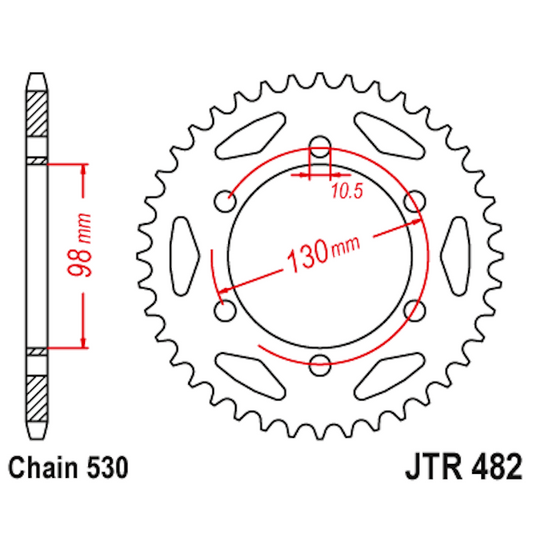 Corona de Acero 47 Dientes JTR482 JT Sprockets JTR482.47