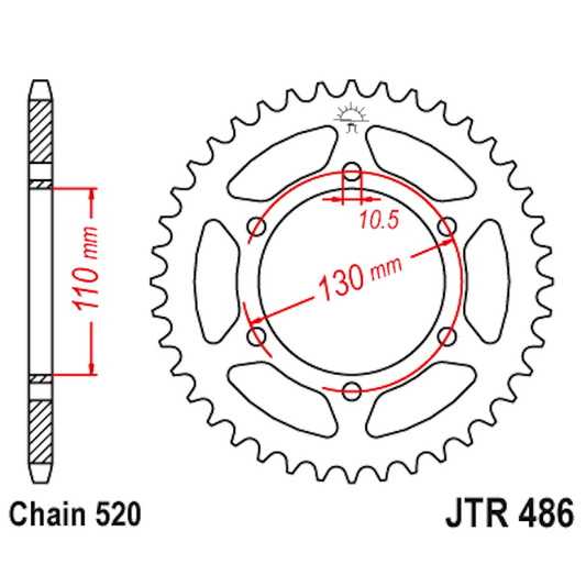 Corona de Acero 43 Dientes JTR486 JT Sprockets JTR486.43