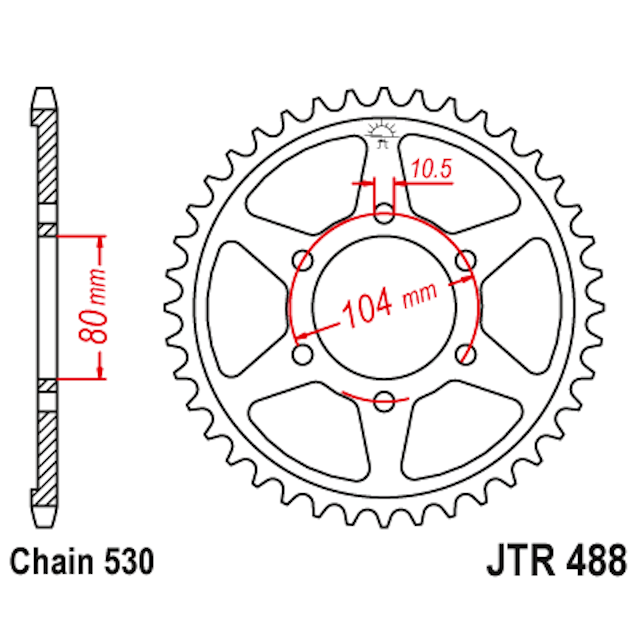Corona de Acero 40 Dientes JTR488 JT Sprockets JTR488.40