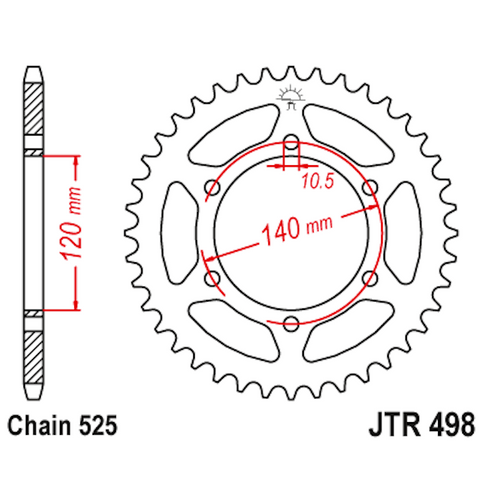 Corona de Acero 39 Dientes JTR498 JT Sprockets JTR498.39