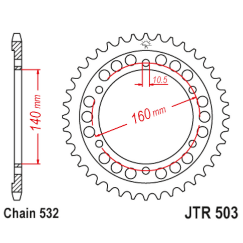 Corona de Acero 45 Dientes JTR503 JT Sprockets JTR503.45