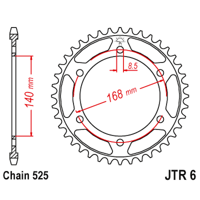 Corona de Acero 41 Dientes JTR6 JT Sprockets JTR6.41