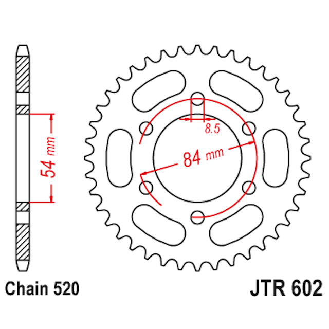 Corona de Acero 40 Dientes JTR602 JT Sprockets JTR602.40
