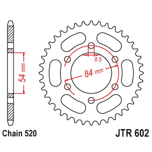 Corona de Acero 44 Dientes JTR602 JT Sprockets JTR602.44