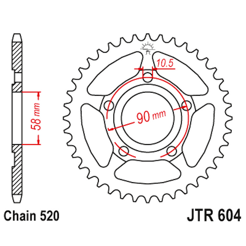 Corona de Acero 35 Dientes JTR604 JT Sprockets JTR604.35