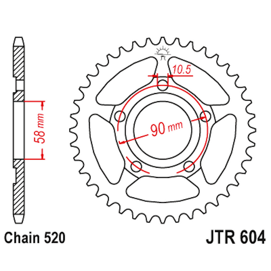 Corona de Acero 40 Dientes JTR604 JT Sprockets JTR604.40