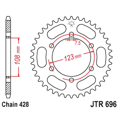 Corona de Acero 49 Dientes JTR696 JT Sprockets JTR696.49