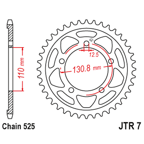 Corona de Acero 44 Dientes JTR7 JT Sprockets JTR7.44
