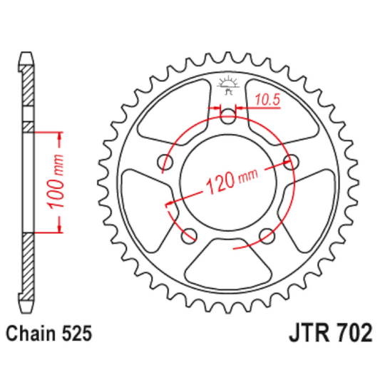 Corona de Acero 41 Dientes JTR702 JT Sprockets JTR702.41