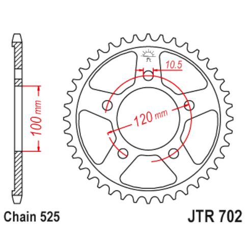 Corona de Acero 42 Dientes JTR702 JT Sprockets JTR702.42