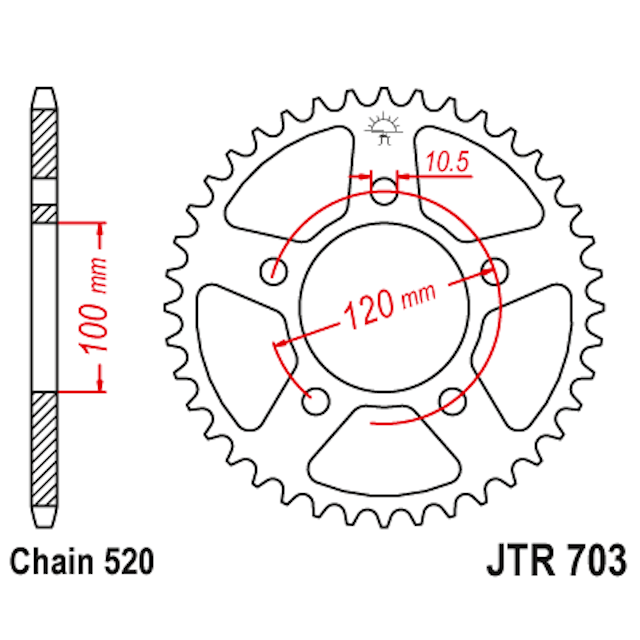 Corona de Acero 40 Dientes JTR703 JT Sprockets JTR703.40