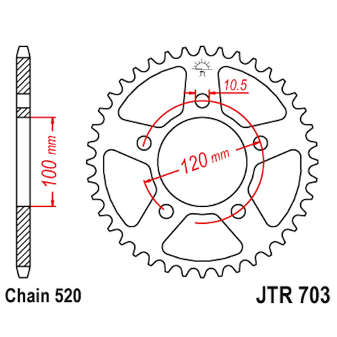Corona de Acero 40 Dientes JTR703 JT Sprockets JTR703.40