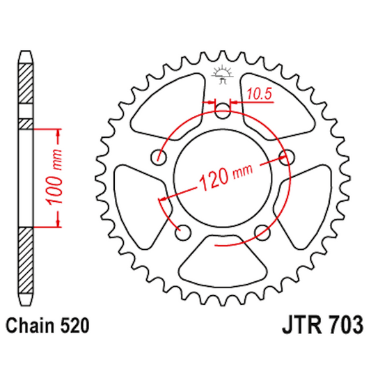 Corona de Acero 44 Dientes JTR703 JT Sprockets JTR703.44