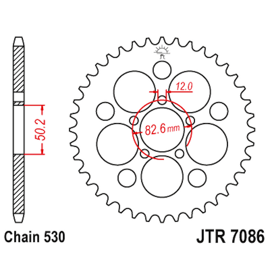 Corona de Acero 48 Dientes JTR7086 JT Sprockets JTR7086.48
