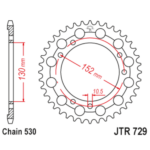 Corona de Acero 46 Dientes JTR729 JT Sprockets JTR729.46