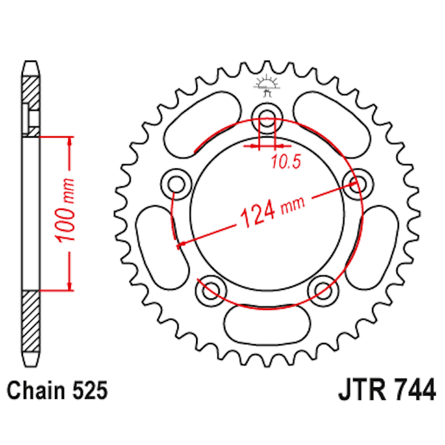 Corona de Acero 38 Dientes JTR744 JT Sprockets JTR744.38