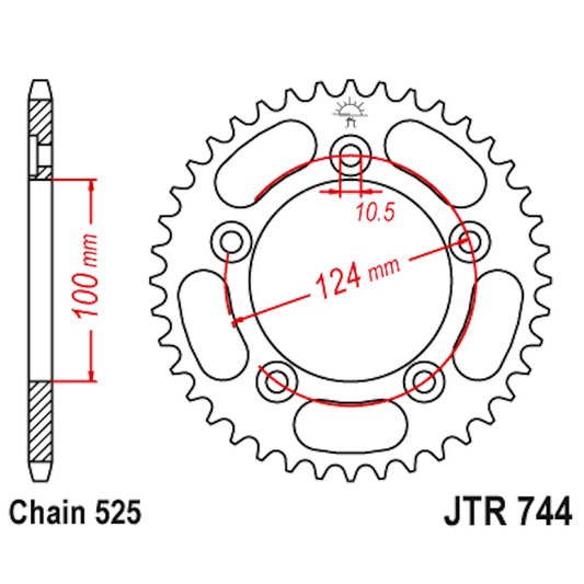 Corona de Acero 39 Dientes JTR744 JT Sprockets JTR744.39