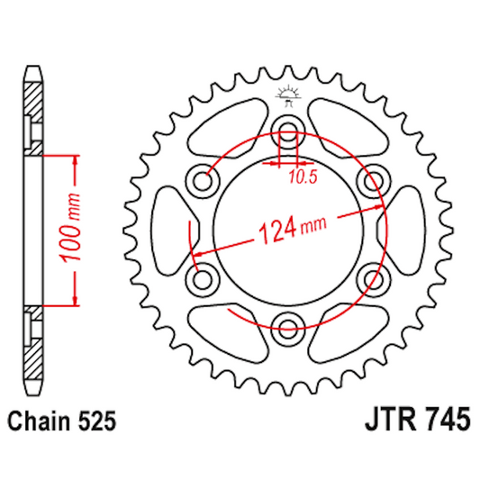 Corona de Acero 38 Dientes JTR745 JT Sprockets JTR745.38