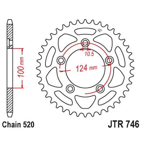 Corona de Acero 46 Dientes JTR746 JT Sprockets JTR746.46