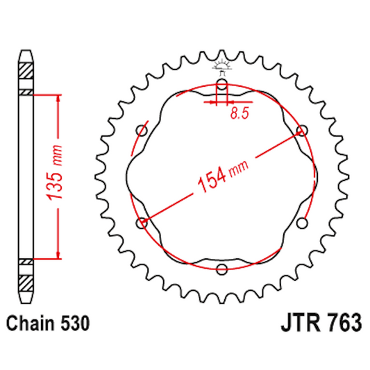 Corona de Acero 40 Dientes JTR763 JT Sprockets JTR763.40