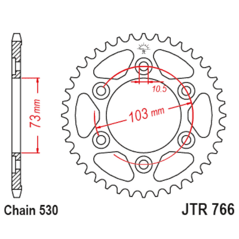 Corona de Acero 43 Dientes JTR766 JT Sprockets JTR766.43
