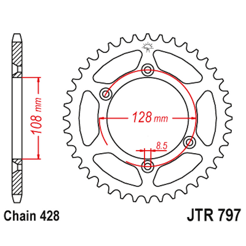 Corona de Acero 51 Dientes JTR797 JT Sprockets JTR797.51