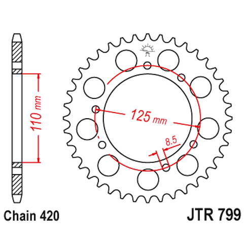 Corona de Acero 50 Dientes JTR799 JT Sprockets JTR799.50