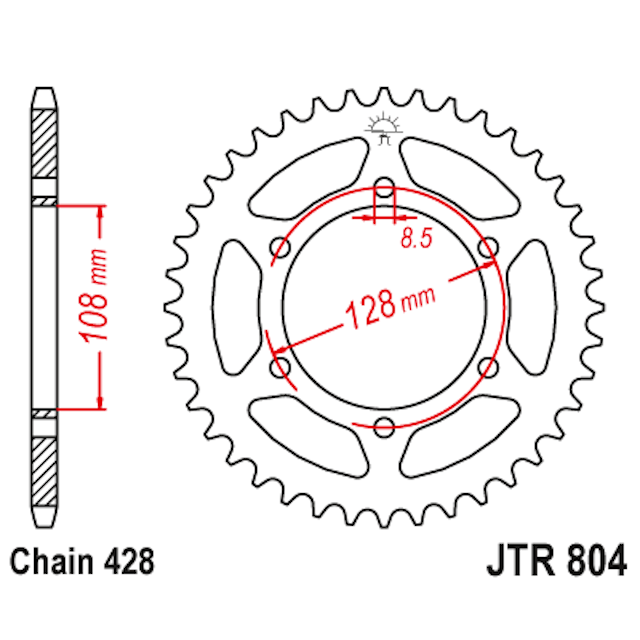 Corona de Acero 53 Dientes JTR804 JT Sprockets JTR804.53
