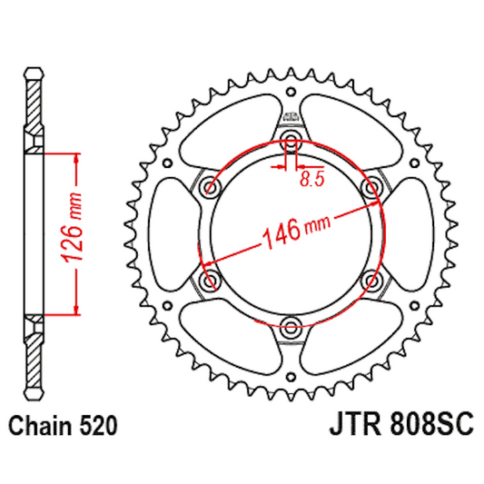 Corona Suzuki RM / RMZ Z-47 Acero negro antibarro JT Sprockets JTR808.47SC