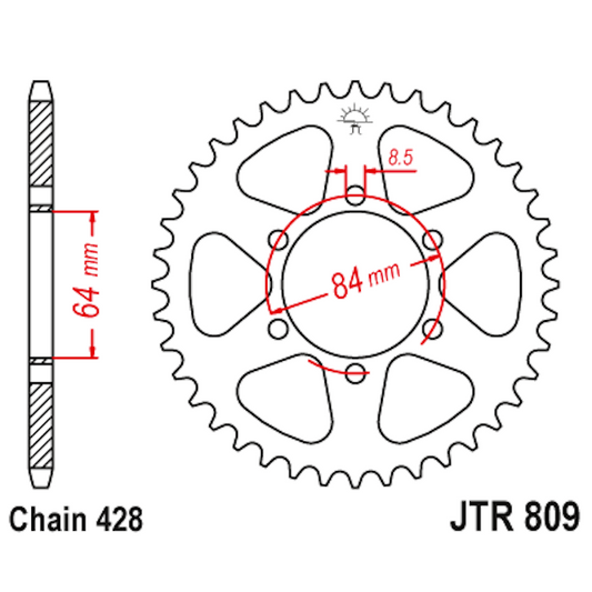 Corona de Acero 50 Dientes JTR809 JT Sprockets JTR809.50