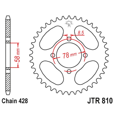 Corona Hyosung GV 125 Aquila Z-48 Acero 48 JT Sprockets JTR810.48