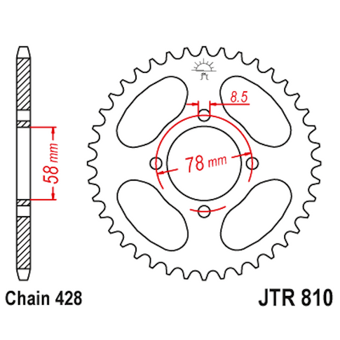 Corona de Acero 50 Dientes JTR810 JT Sprockets JTR810.50