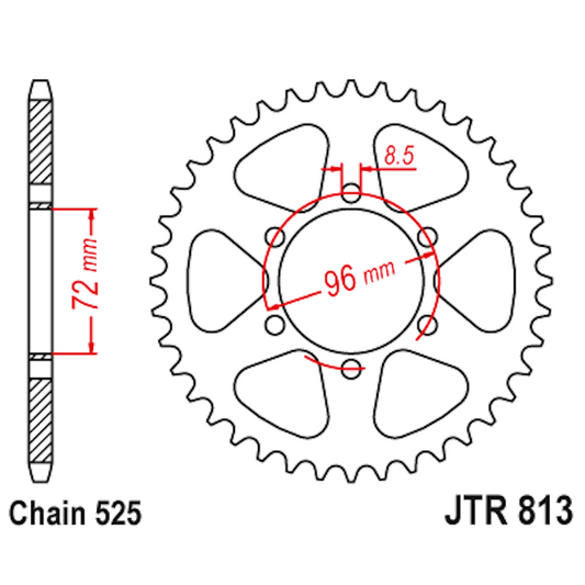 Corona de Acero 40 Dientes JTR813 JT Sprockets JTR813.40