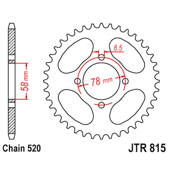 Corona de Acero 38 Dientes JTR815 JT Sprockets JTR815.38