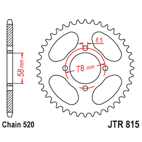 Corona de Acero 38 Dientes JTR815 JT Sprockets JTR815.38