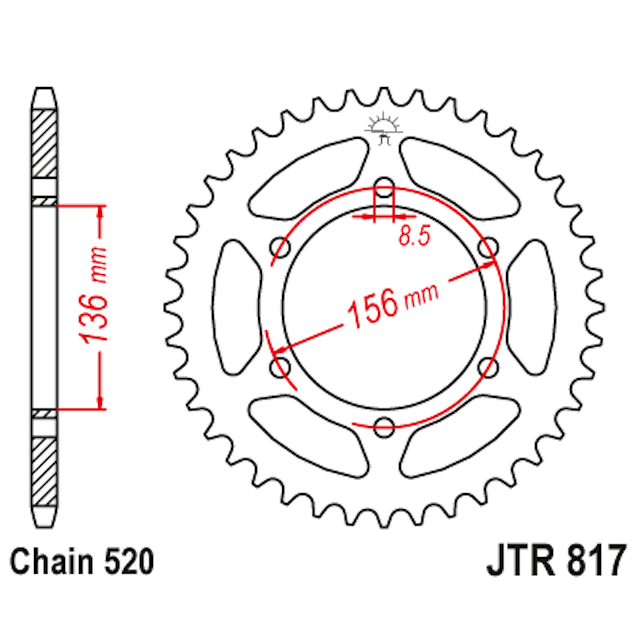 Corona de Acero 46 Dientes JTR817 JT Sprockets JTR817.46
