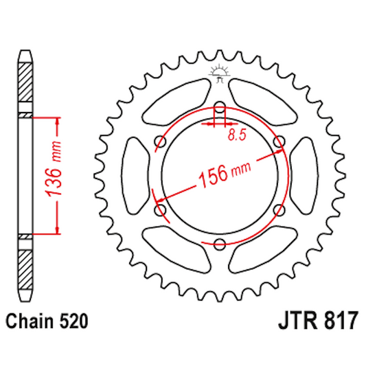 Corona de Acero 46 Dientes JTR817 JT Sprockets JTR817.46
