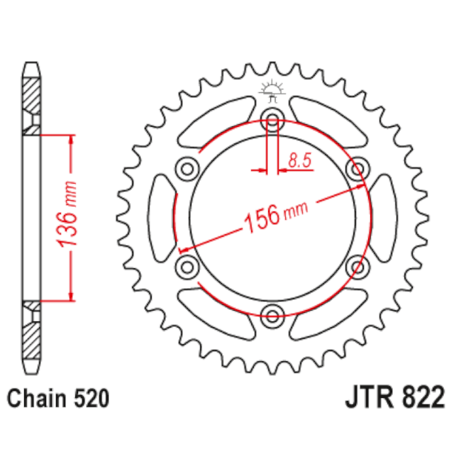 Corona Gas Gas / Husqvarna / Beta Z-45 Acero JT Sprockets JTR822.45