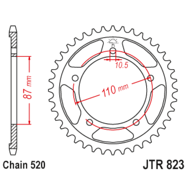 Corona de Acero 49 Dientes JTR823 JT Sprockets JTR823.49