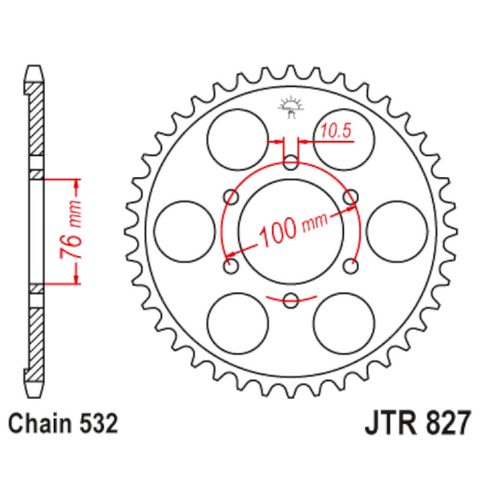 Corona de Acero 44 Dientes JTR827 JT Sprockets JTR827.44