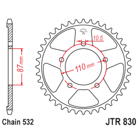 Corona de Acero 46 Dientes JTR830 JT Sprockets JTR830.46