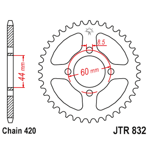 Corona de Acero 39 Dientes JTR832 JT Sprockets JTR832.39