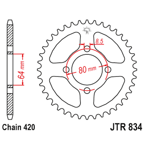 Corona de Acero 37 Dientes JTR834 JT Sprockets JTR834.37