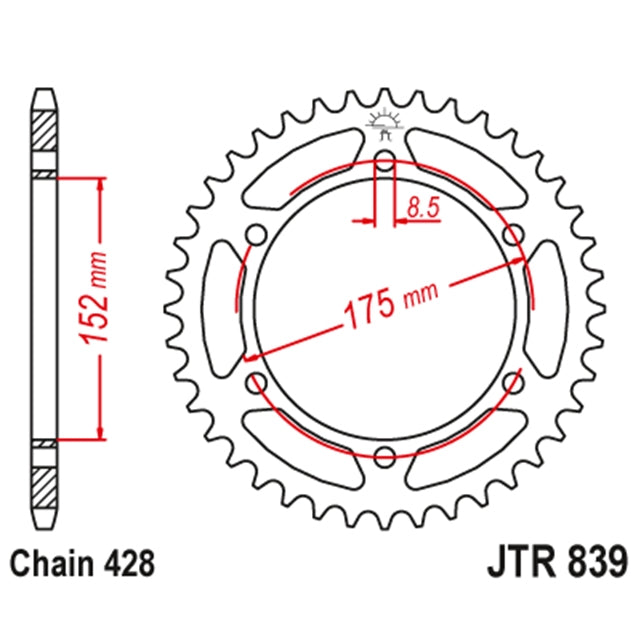 Corona Yamaha WR 125 / TDR 125 Z-51 JT Sprockets JTR839.51