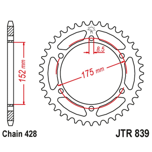 Cremalheira Yamaha WR 125 / TDR 125 Z-51 JT Sprockets