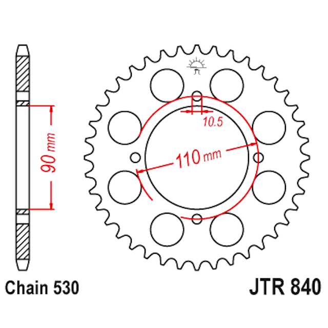 Corona de Acero 38 Dientes JTR840 JT Sprockets JTR840.38
