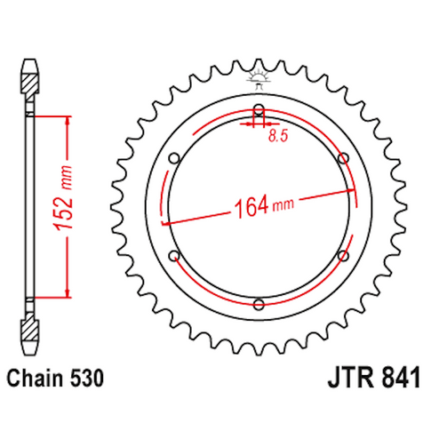 Corona de Acero 42 Dientes JTR841 JT Sprockets JTR841.42