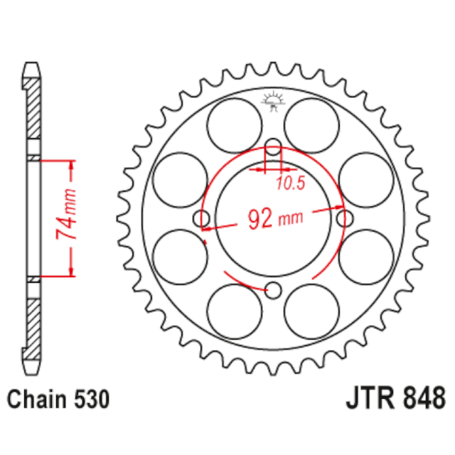 Corona de Acero 37 Dientes JTR848 JT Sprockets JTR848.37