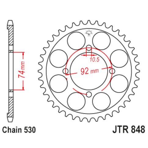 Corona de Acero 37 Dientes JTR848 JT Sprockets JTR848.37